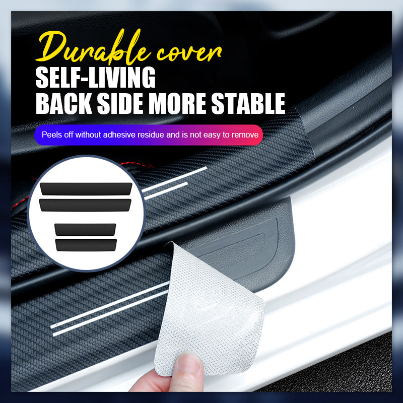 Carbon fibre car door sill sticker (4 pieces)