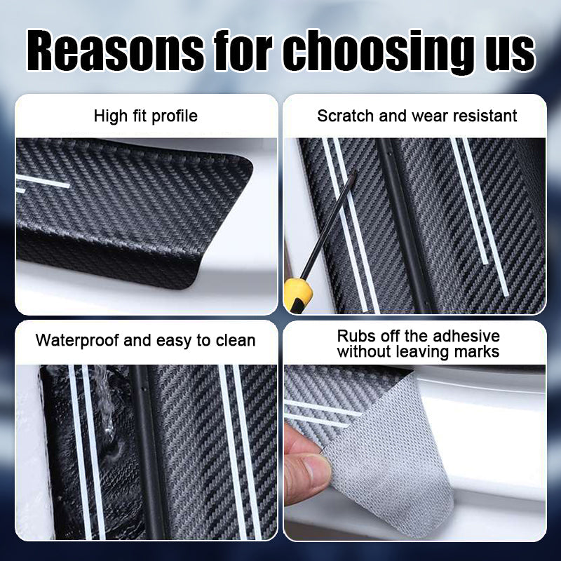 Carbon fibre car door sill sticker (4 pieces)